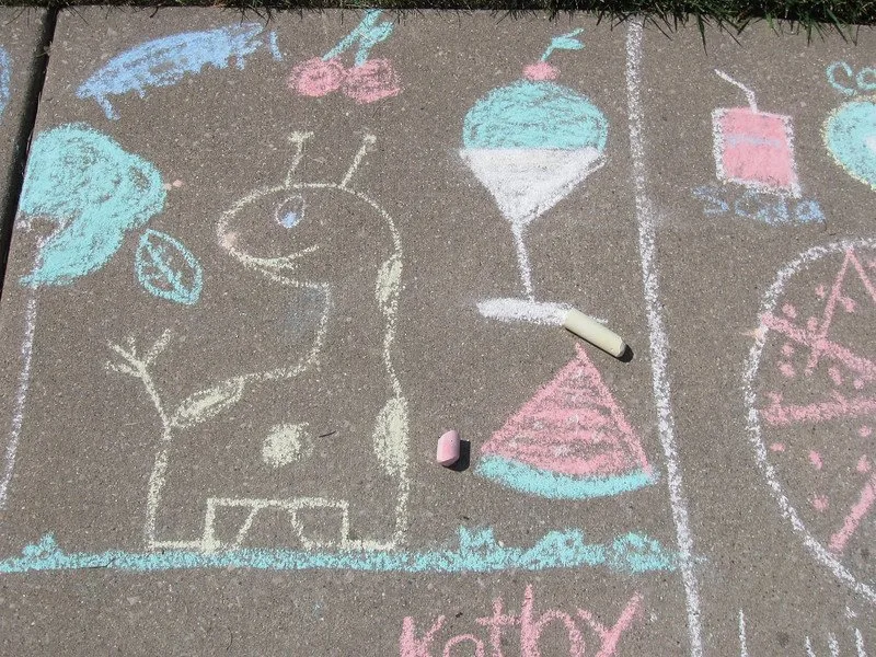 chalk art by franklin park library