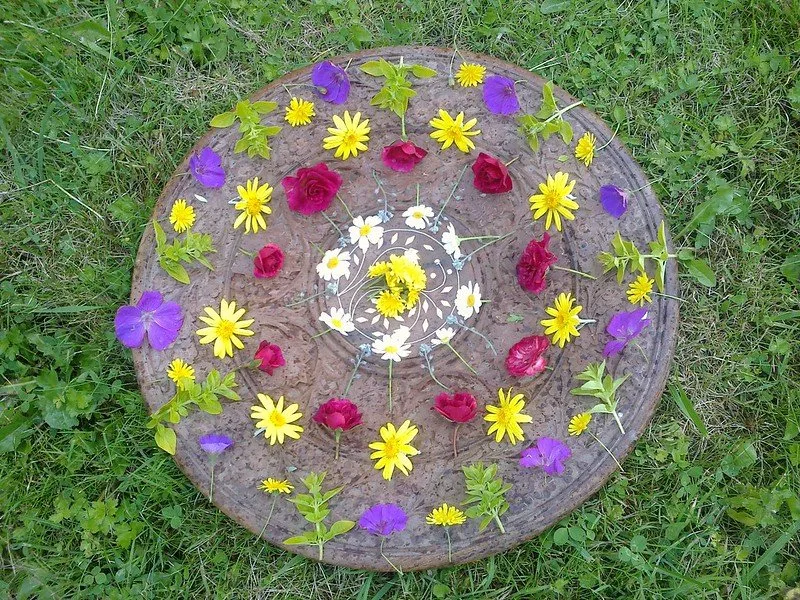 fun things to do at home for free - flower mandala by heather 