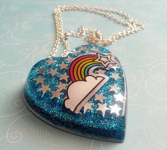 fun things to do at home for free - rainbow resin necklace by ritzee rebel