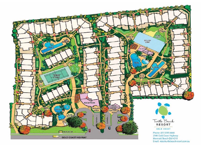 turtle beach resort gold coast map