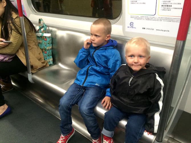 family day out hong kong MTR train seat