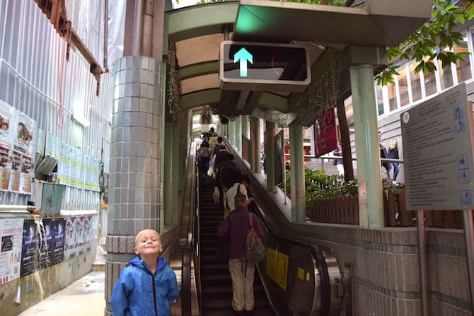 hong kong escalator street direction up pic