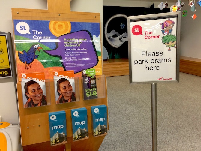 brisbane state library kids corner prams sign pic