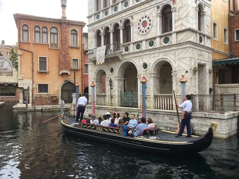 venetian gondolas at tokyo disney sea