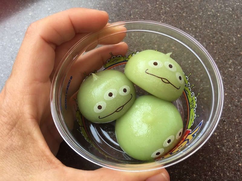 little green men mochi at tokyo disneysea