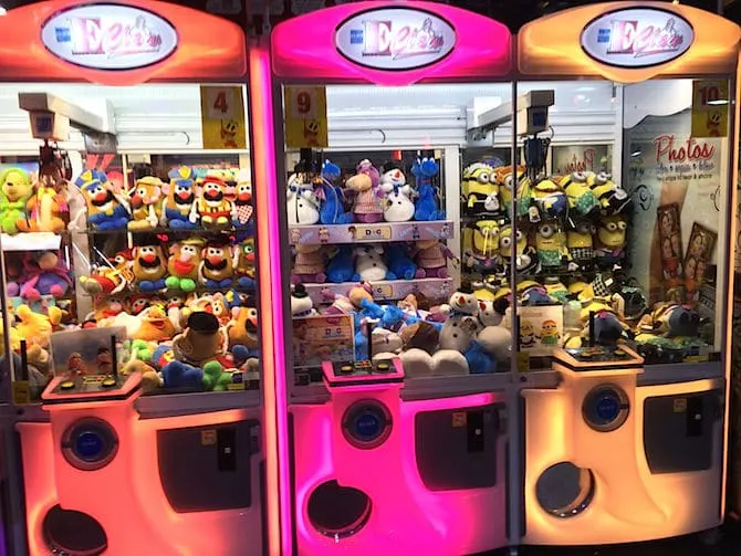 Namco Funscape London claw machines