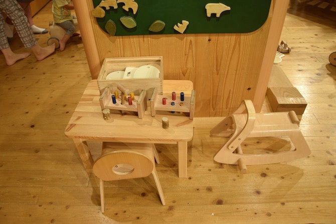 muji shibuya playroom rocking horse table