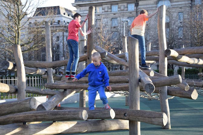 Jubilee gardens playground near London Eye logs