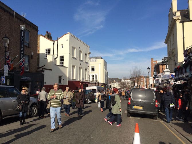 portobello market in london - street view