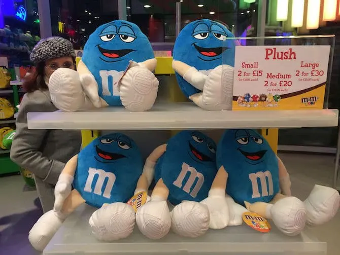 m&m world london blue plush