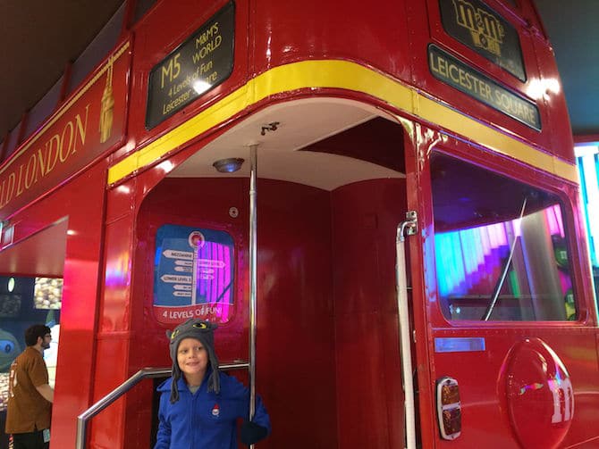 m&m world london bus