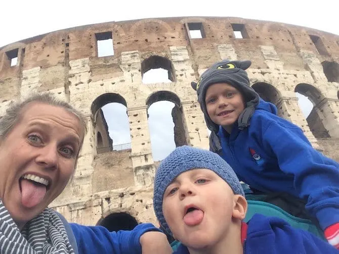 rome colosseum with kids