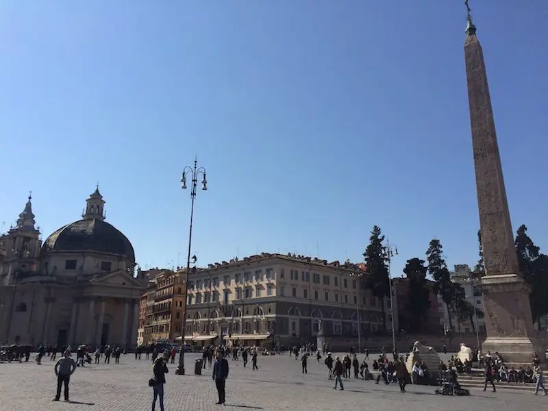 piazza del popolo rome church pic