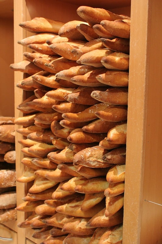 le bon marche Large Department Store in Paris baguettes from food hall