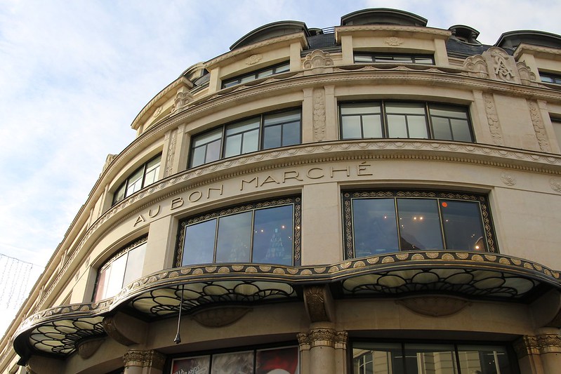 le bon marche windows at this Large Department Store in Paris pic