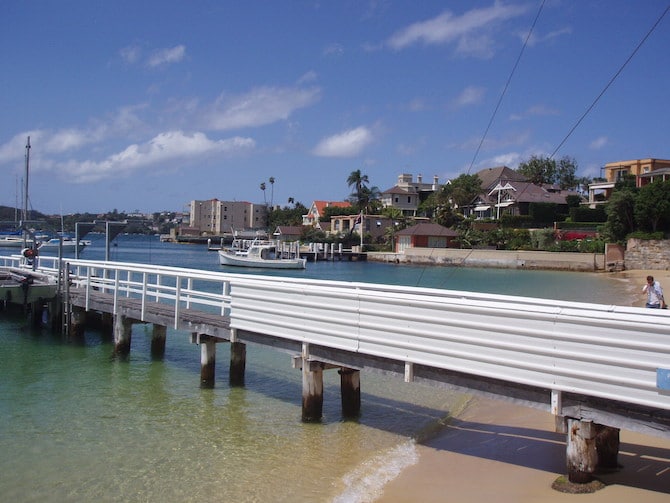 lady martins beach wharf, sydney harbour beaches