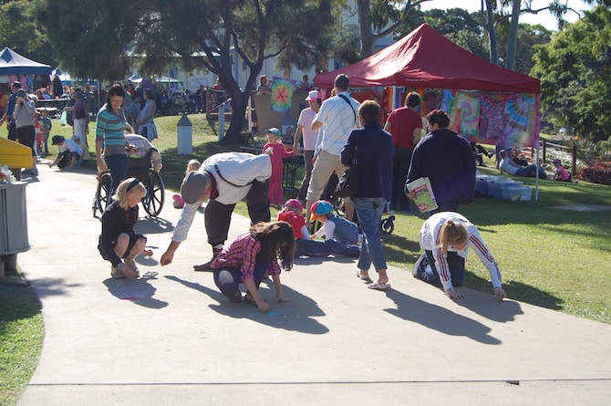 Mary Poppins Festival -pavement art with Bert