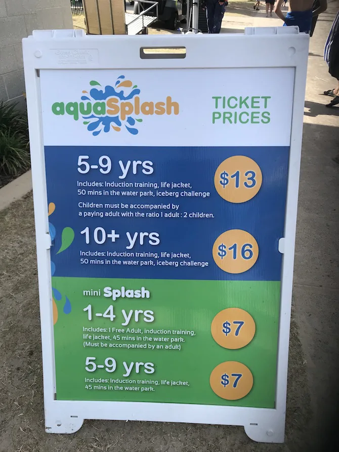 Inflatable Water Park - Aqua Splash Gold Coast, Southport Broadwater Parklands Pricing