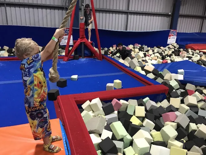 Spring Loaded Trampoline Park Tweed Heads Banora Point rope swing pic