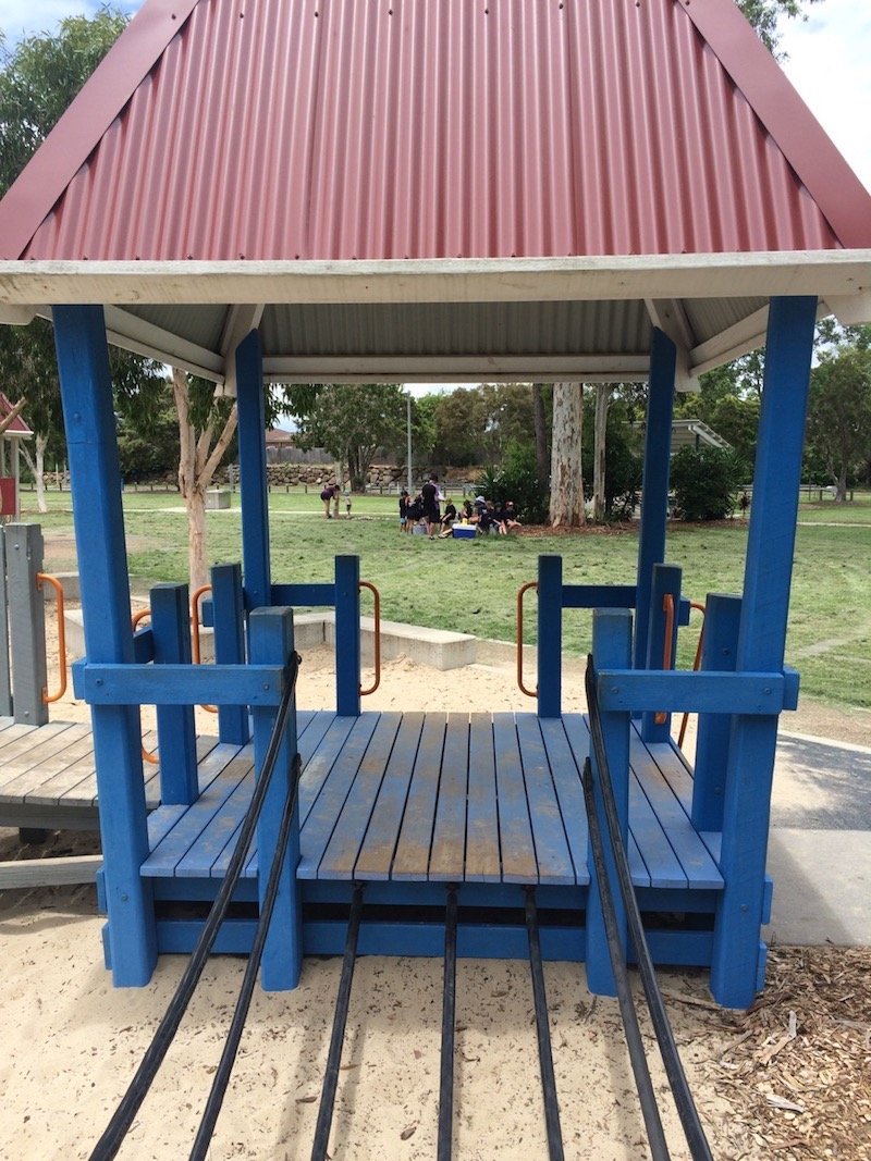 photo - hidden world playground fitzgibbon blue hut