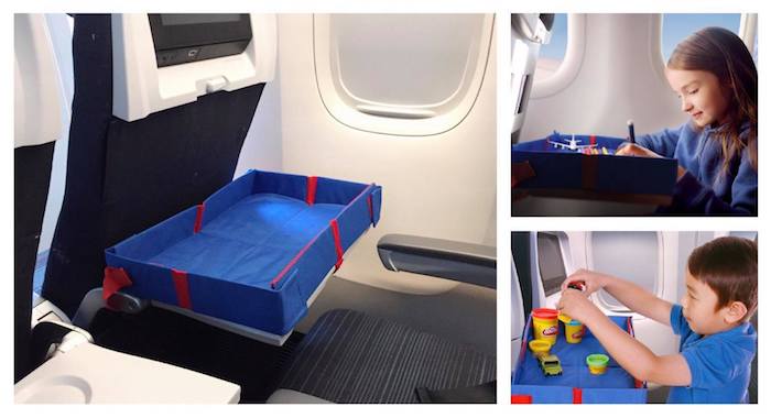portable travel tray for snacks and food for traveling with a toddler on a plane pic