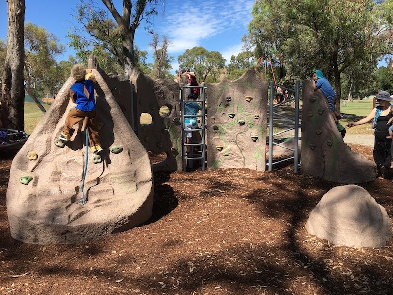 kambah adventure playground canberra boulder wall pic