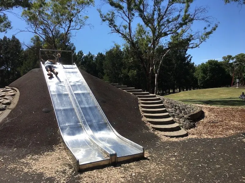 kambah playground dual slides pic