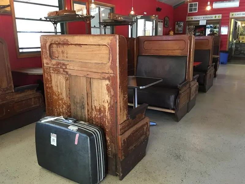 kid friendly cafe canberra - weston park cafe interior with train cubicles pic