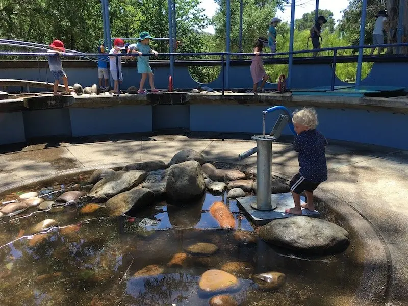 weston park adventure playground for kids water pump pic