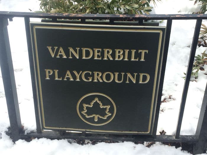 Visit ROAM THE GNOME Family Travel Directory for MORE SUPER DOOPER FUN ideas for family-friendly travel around the world. Search by City. Photo - Vanderbilt Playground Prospect Park Brooklyn sign