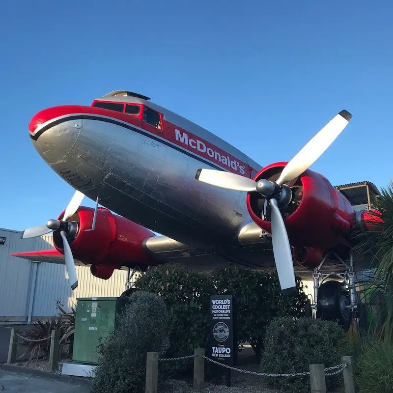 photo - mcdonalds taupo plane for instagram pic