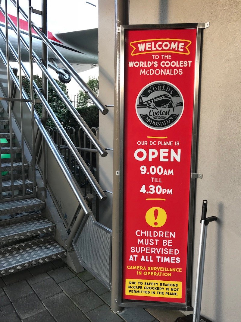 photo - mcdonalds taupo plane signage