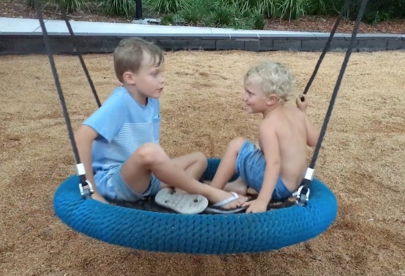 Bob Gamble Playground Ipswich spider web swing pic