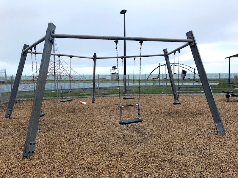 Napier Playground swings & pyramid tower