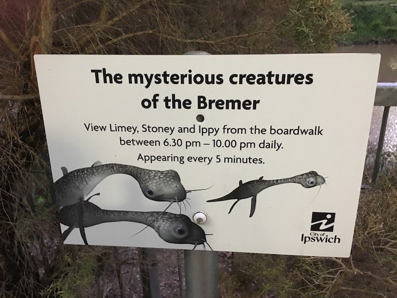 photo - riverheart parklands mysterious creatures sign