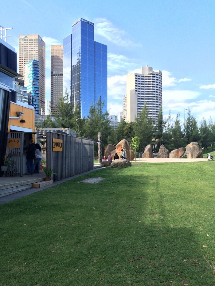 Birrarung Marr slides at the Melbourne playground pic