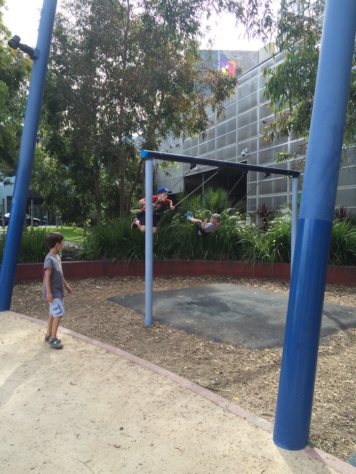 Birrarung Marr play area swings pic 