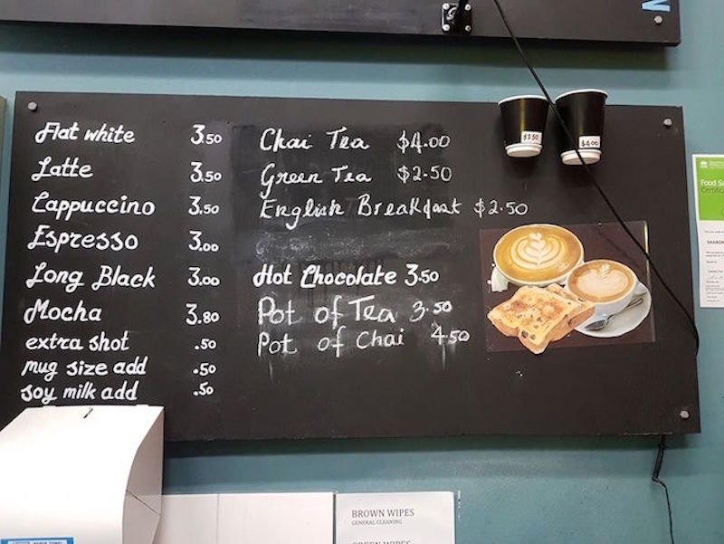 Mullumbimby Pool cafe board pic