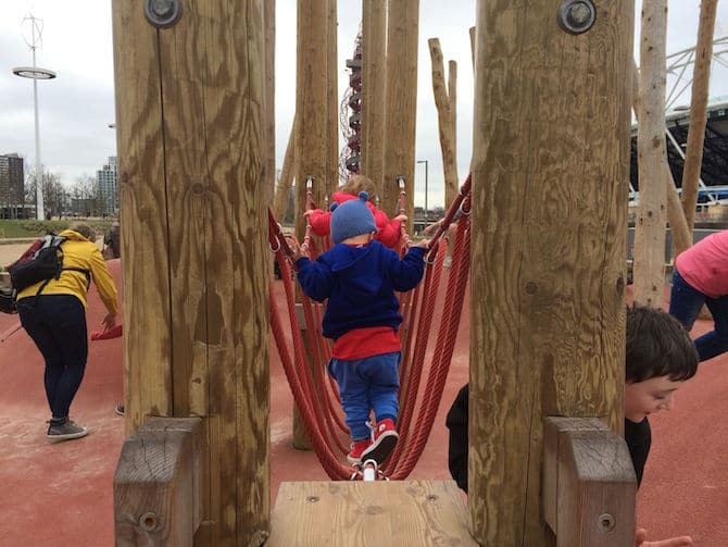 Play equipment at Adventure Playground Olympic Park . ROAM THE GNOME Family Travel Website.