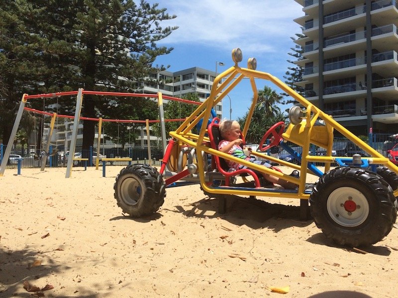photo - north burleigh playground gold coast beach buggy