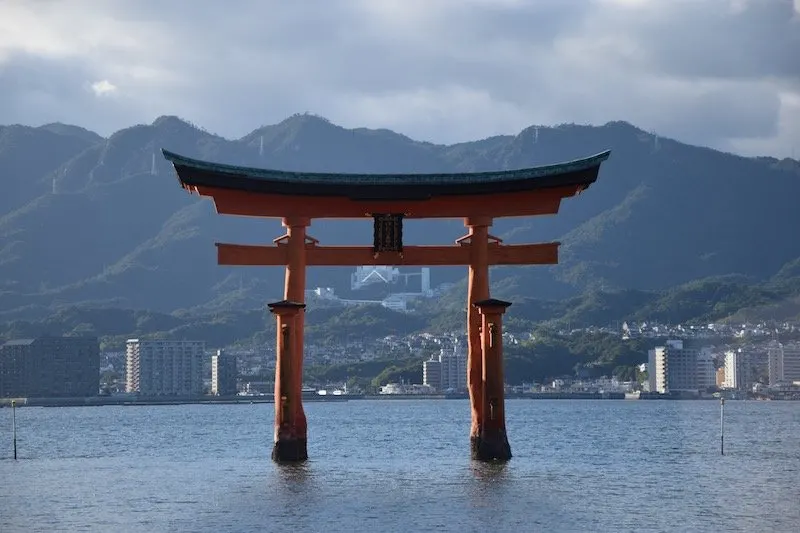 miyajima island red torri gates 