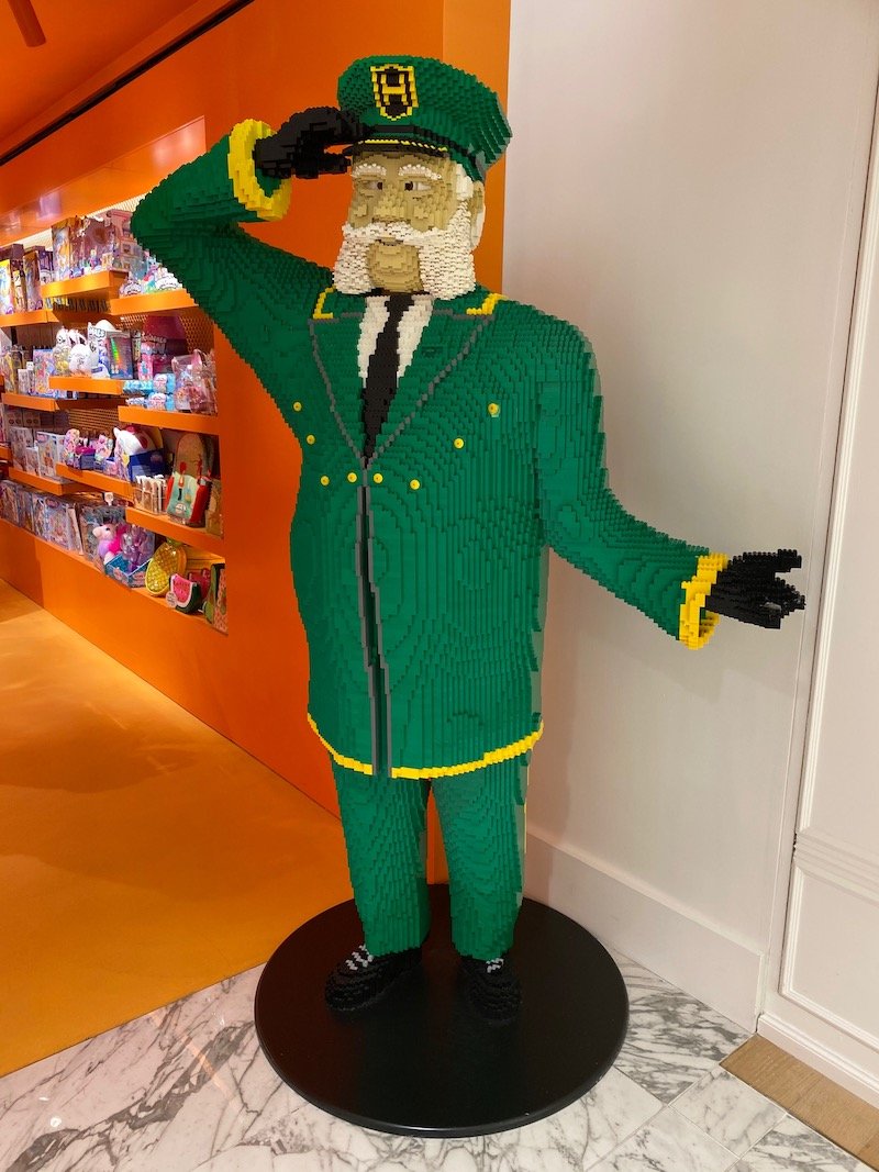 harrods lego man at toy shop