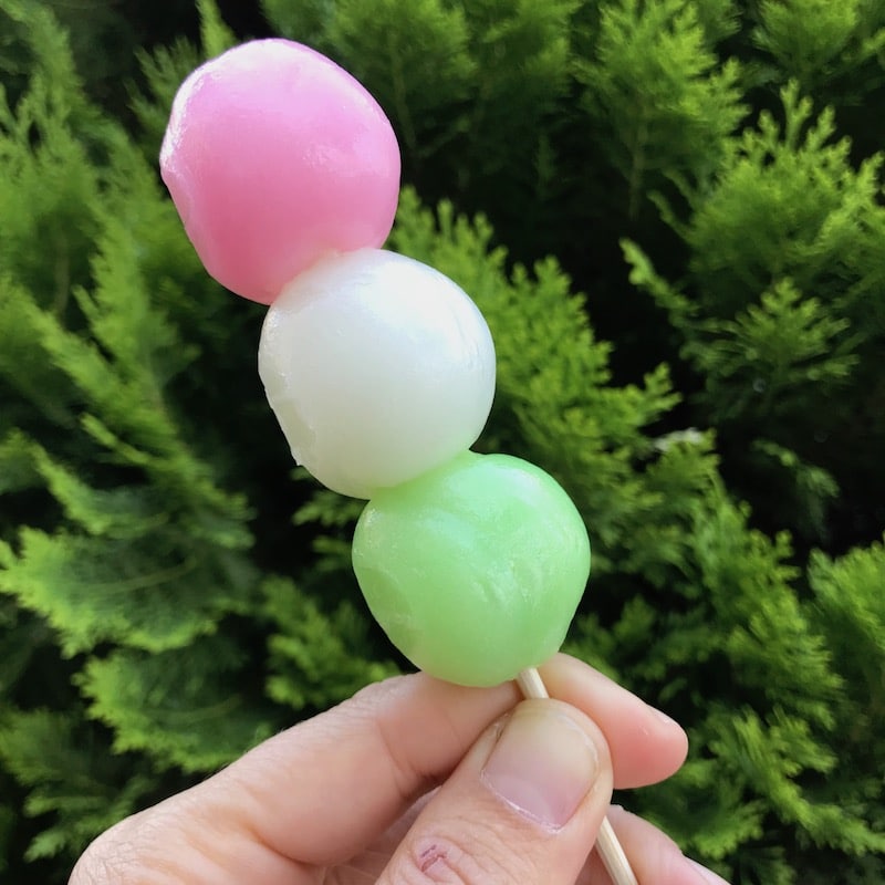 what to buy at japanese grocery store - mochi dango balls on stick pic