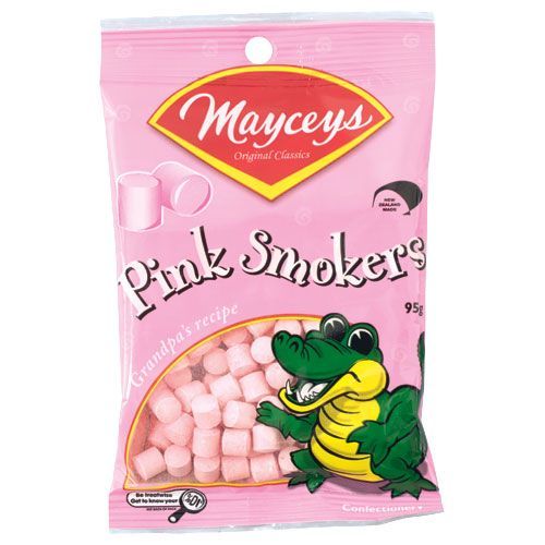 mayceys pink smokers lollies