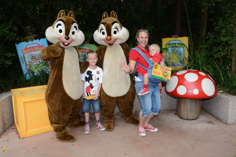 disney world animal kingdom with chip and dale