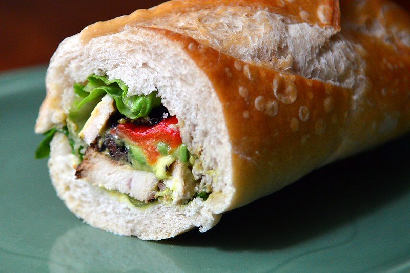 healthy road trip food baguette sandwich by robmadeo flickr