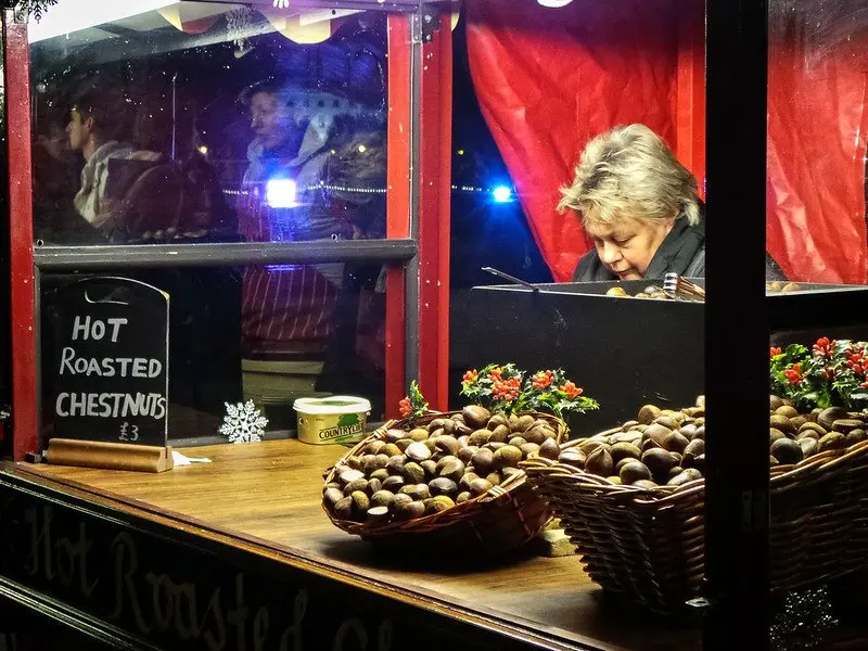 christmas markets in london roasted chestnuts pic by garry knight