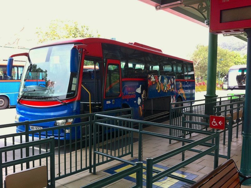 hong kong disneyland resort shuttle bus image by marc van der chijs