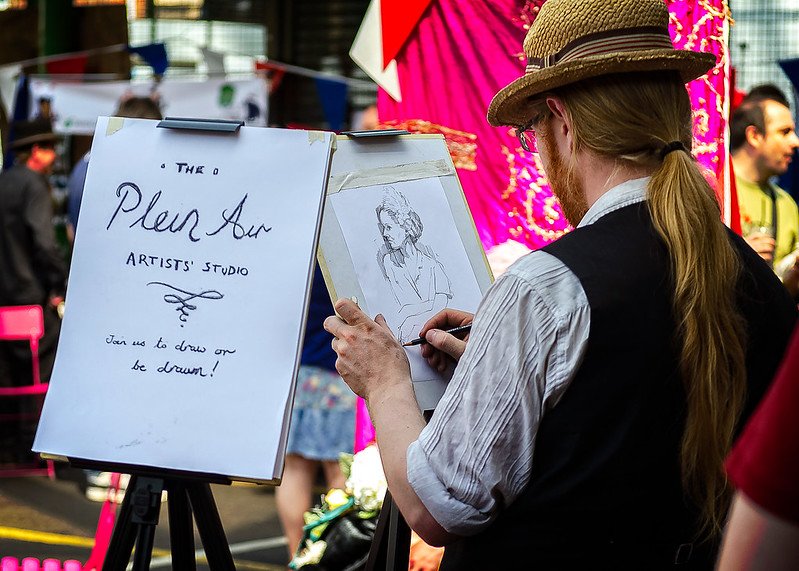 image - london markets sketching stall by garry knight