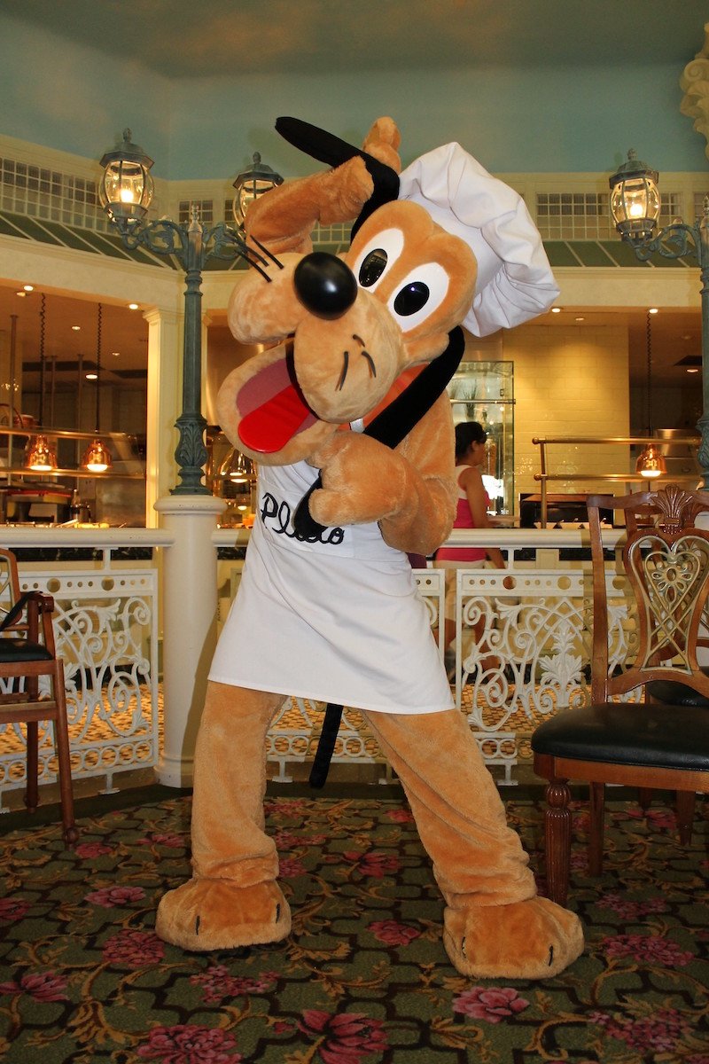 pluto at enchanted garden restaurant hong kong disney hotel by loren javier